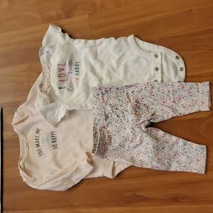 Floral Pink Baby Matching Set Outfits